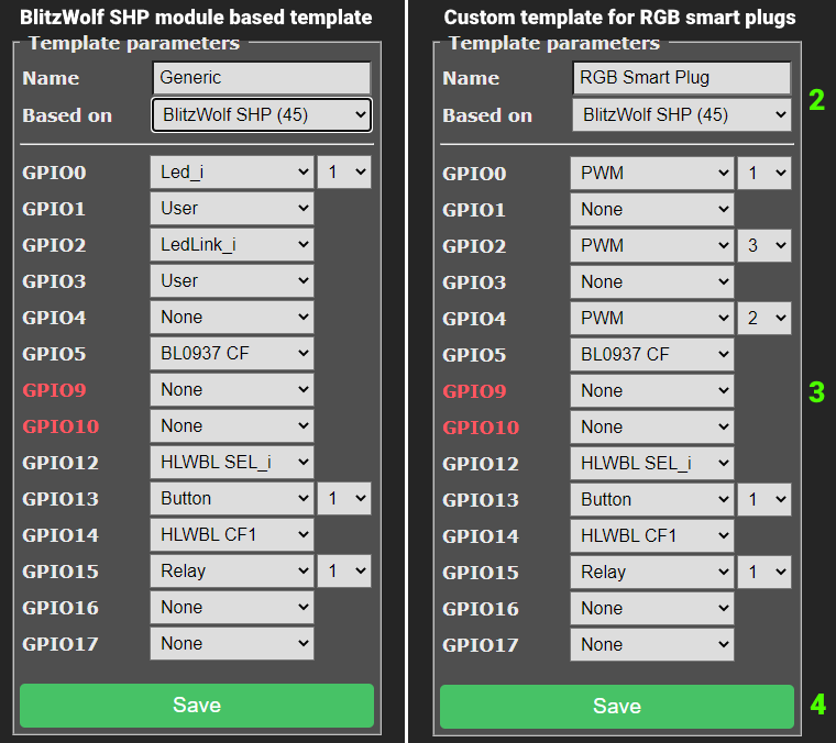 GPIO configuration